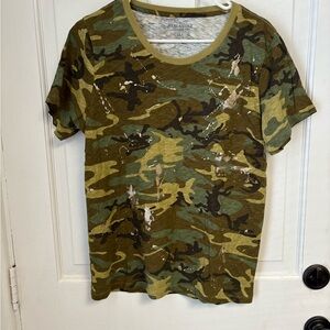 J. Crew Camouflage Gold Splatter T-Shirt